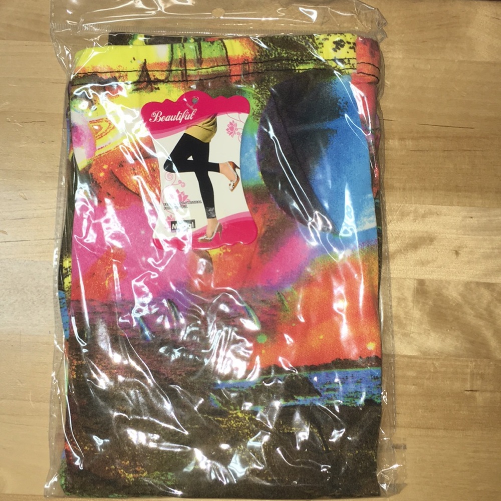 Woman’s multicolored leggings